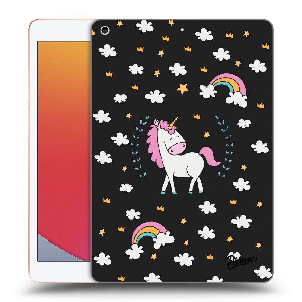 Picasee crna silikonska maskica za Apple iPad 10.2" 2020 (8. gen) - Unicorn star heaven