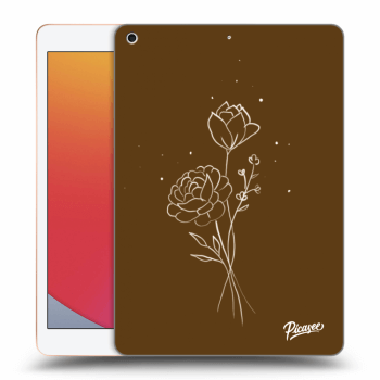 Picasee silikonska prozirna maskica za Apple iPad 10.2" 2020 (8. gen) - Brown flowers