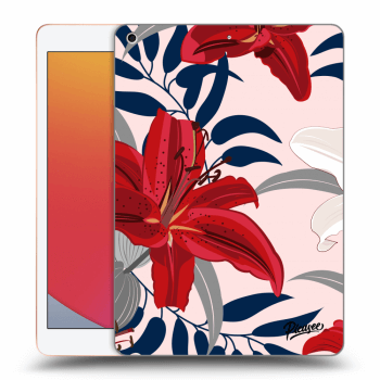 Picasee crna silikonska maskica za Apple iPad 10.2" 2020 (8. gen) - Red Lily