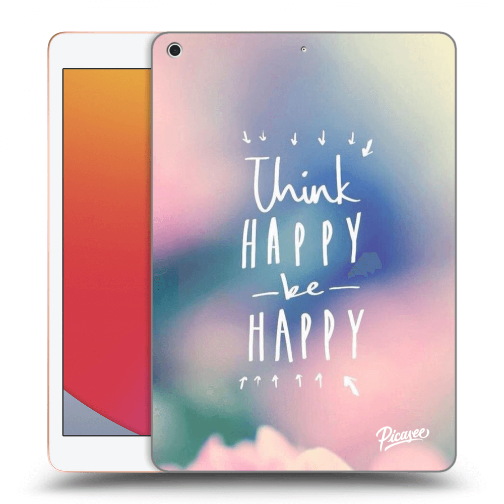 Picasee crna silikonska maskica za Apple iPad 10.2" 2020 (8. gen) - Think happy be happy