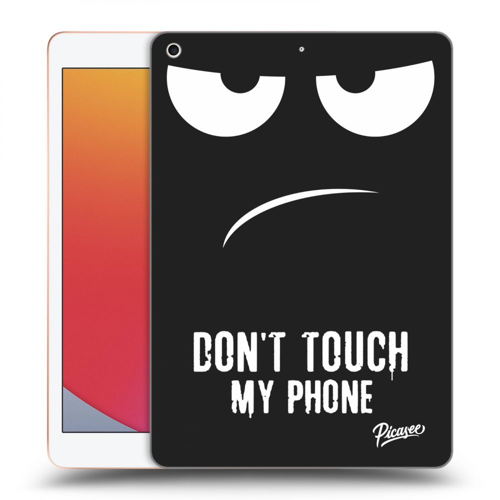Picasee crna silikonska maskica za Apple iPad 10.2" 2020 (8. gen) - Don't Touch My Phone