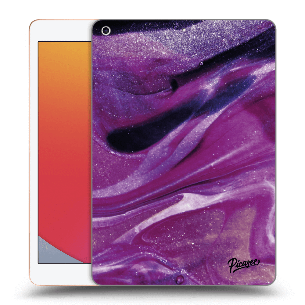 Picasee crna silikonska maskica za Apple iPad 10.2" 2020 (8. gen) - Purple glitter