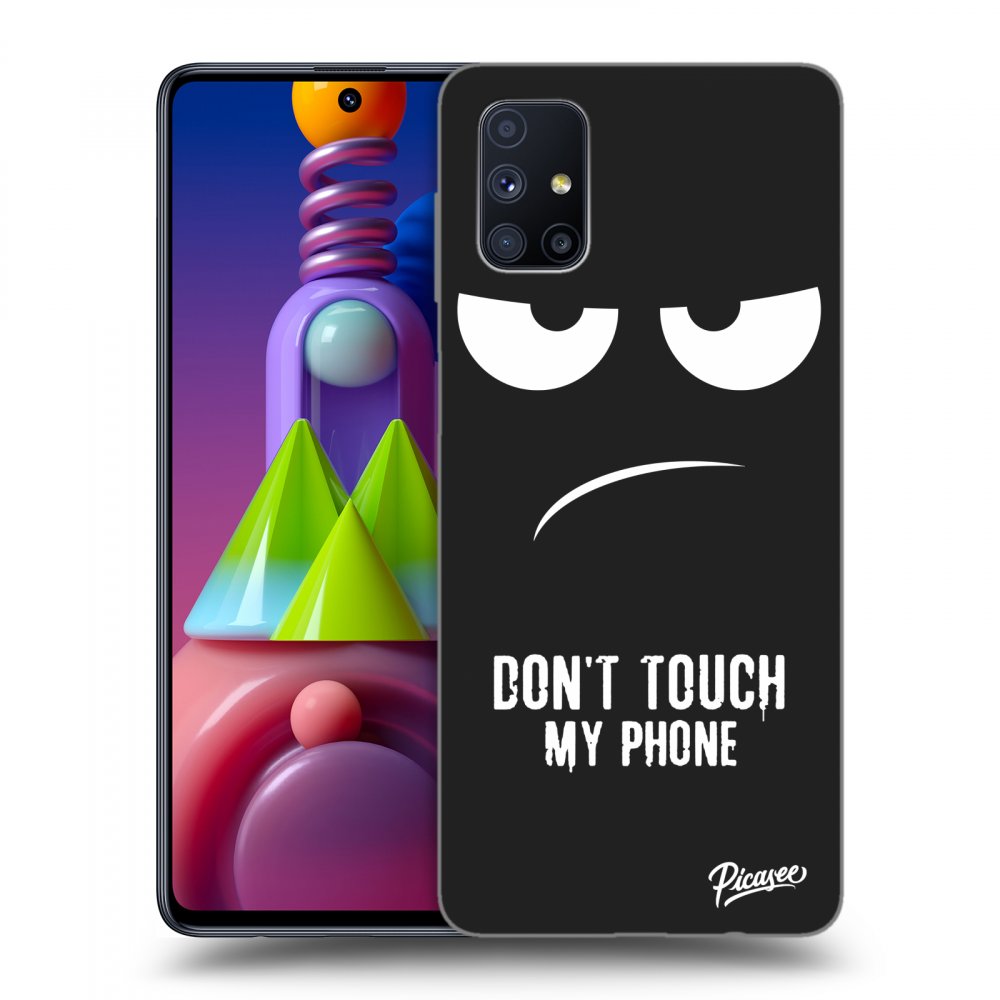 Picasee crna silikonska maskica za Samsung Galaxy M51 M515F - Don't Touch My Phone