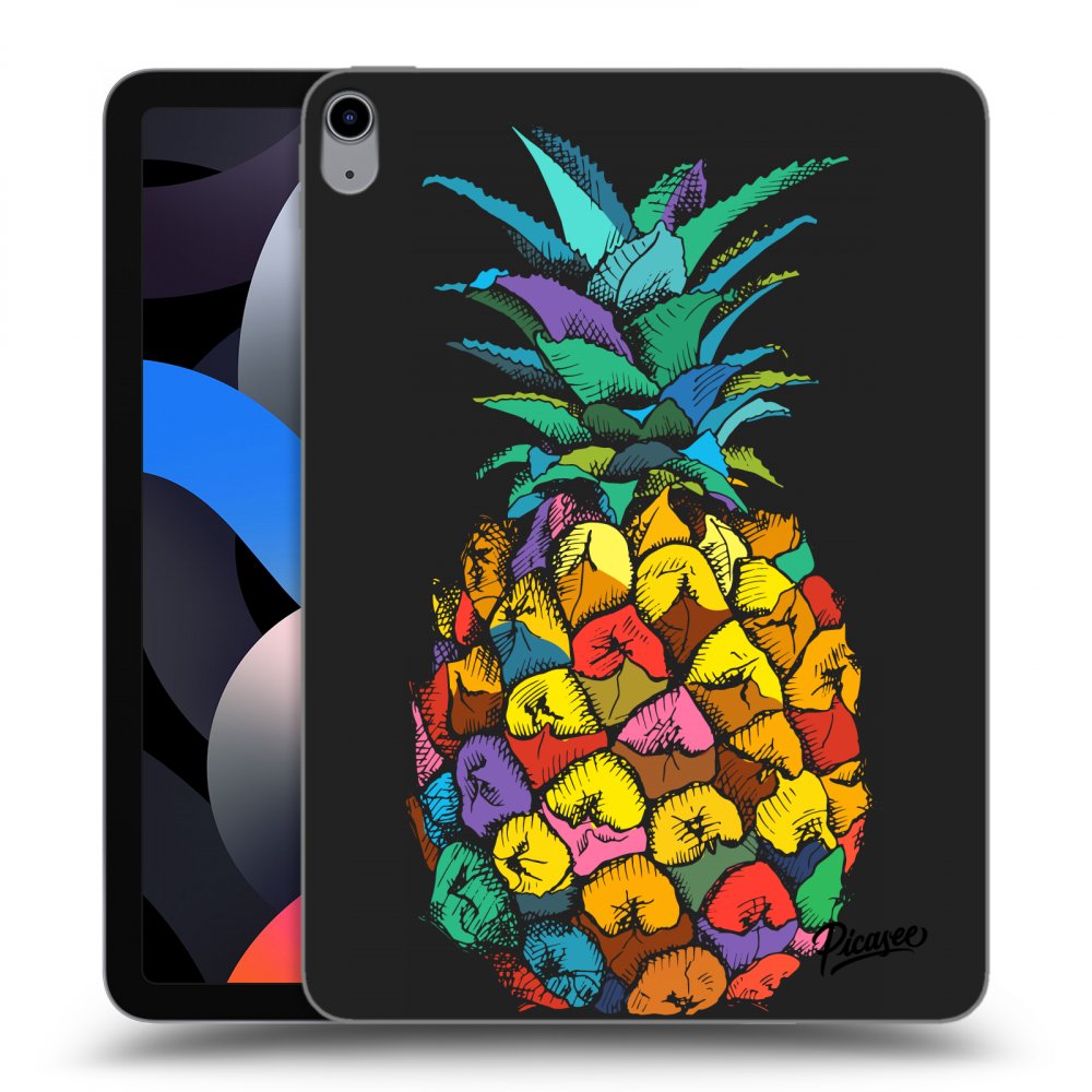 Picasee crna silikonska maskica za Apple iPad Air 4 10.9" 2020 - Pineapple