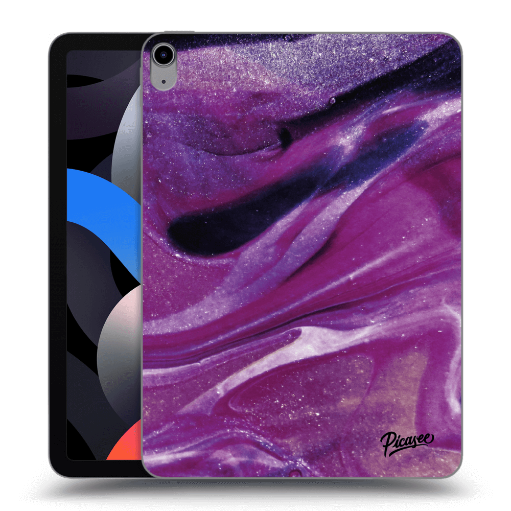 Picasee crna silikonska maskica za Apple iPad Air 4 10.9" 2020 - Purple glitter