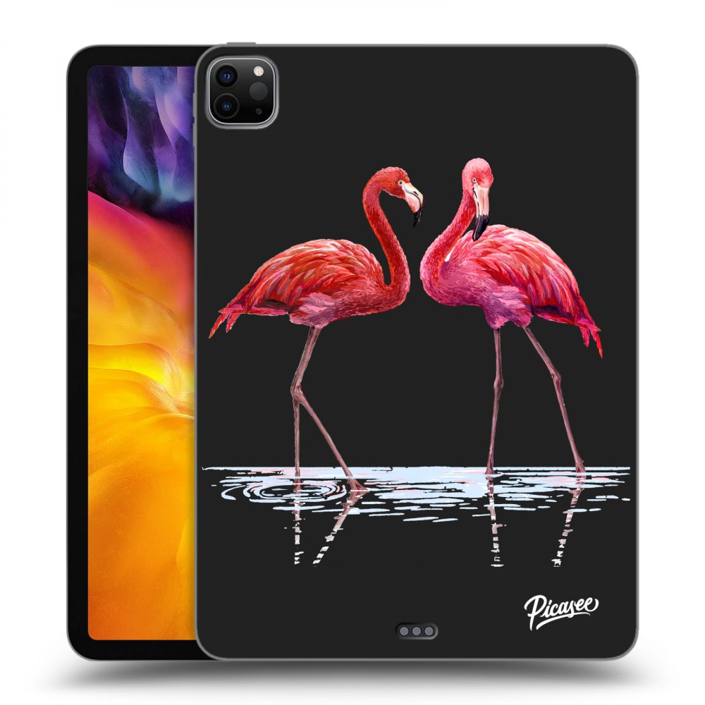 Picasee crna silikonska maskica za Apple iPad Pro 11" 2020 (2.gen) - Flamingos couple