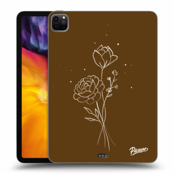 Picasee crna silikonska maskica za Apple iPad Pro 11" 2020 (2.gen) - Brown flowers