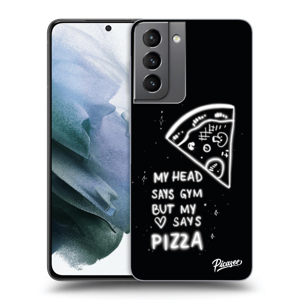 Picasee crna silikonska maskica za Samsung Galaxy S21 5G G991B - Pizza