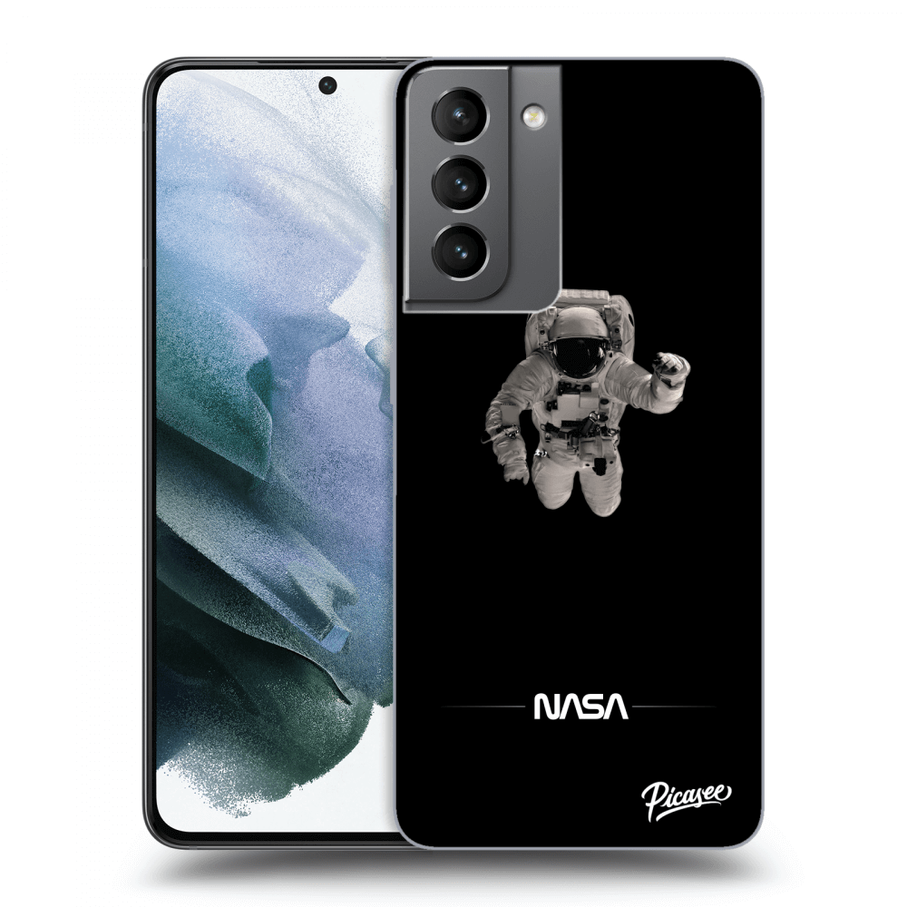 Picasee crna silikonska maskica za Samsung Galaxy S21 5G G991B - Astronaut Minimal