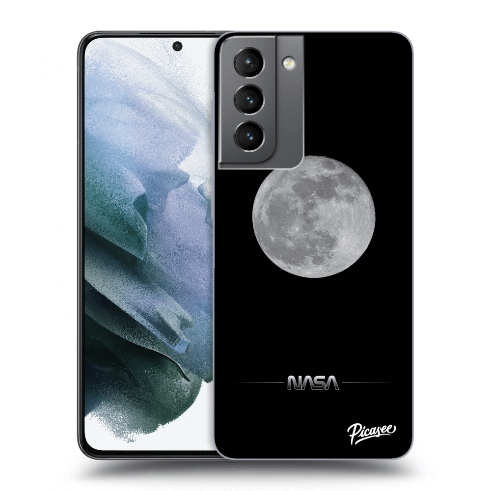 Picasee crna silikonska maskica za Samsung Galaxy S21 5G G991B - Moon Minimal