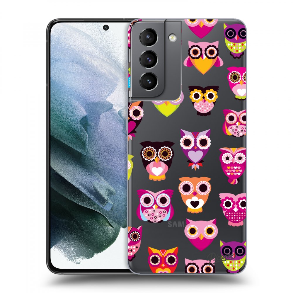 Picasee silikonska prozirna maskica za Samsung Galaxy S21 5G G991B - Owls