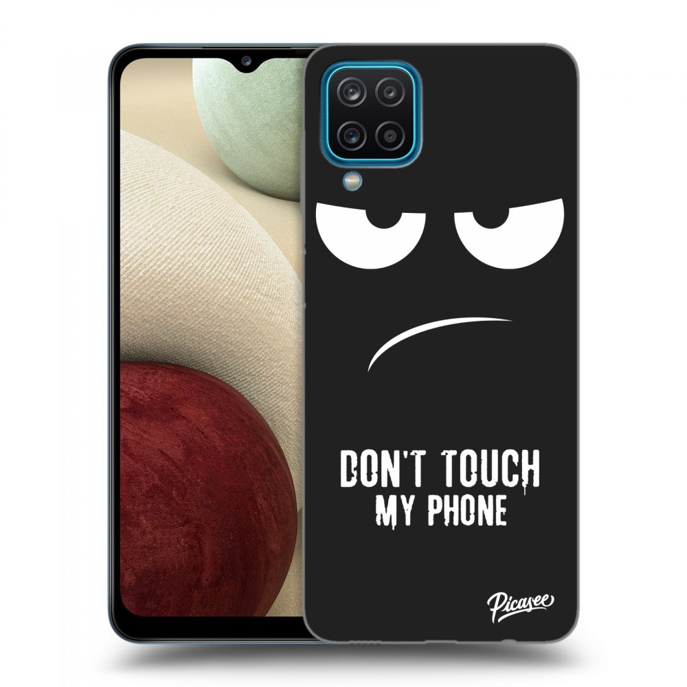 Picasee crna silikonska maskica za Samsung Galaxy A12 A125F - Don't Touch My Phone
