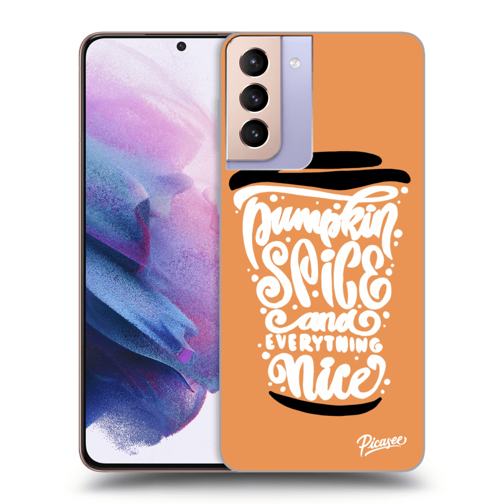 Picasee crna silikonska maskica za Samsung Galaxy S21+ 5G G996F - Pumpkin coffee