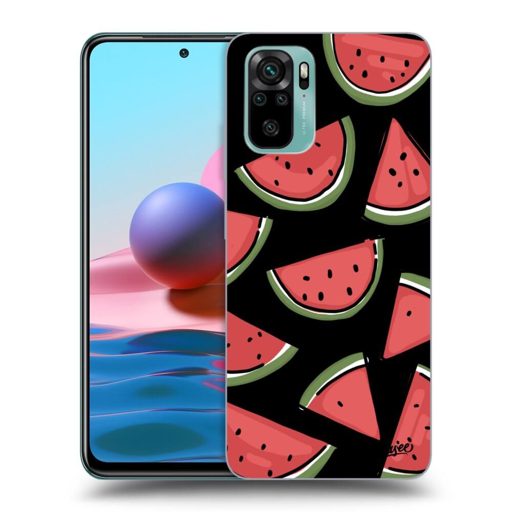 Picasee crna silikonska maskica za Xiaomi Redmi Note 10 - Melone