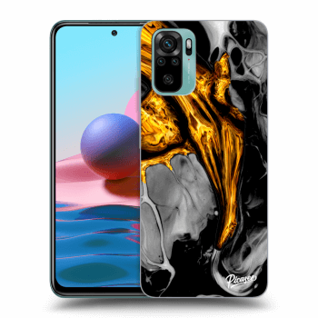 Picasee silikonska prozirna maskica za Xiaomi Redmi Note 10 - Black Gold