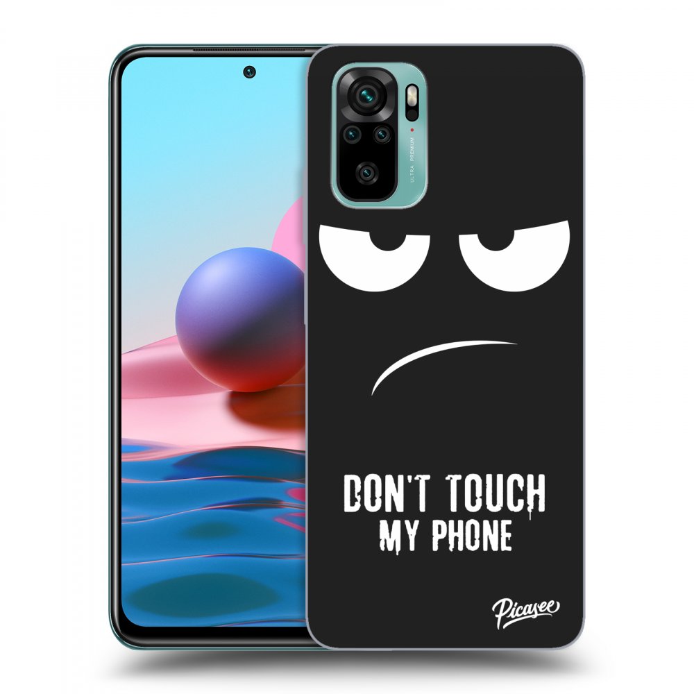 Picasee crna silikonska maskica za Xiaomi Redmi Note 10 - Don't Touch My Phone