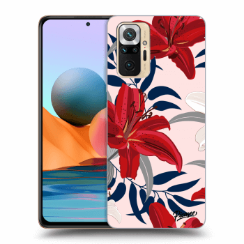 Picasee silikonska prozirna maskica za Xiaomi Redmi Note 10 Pro - Red Lily