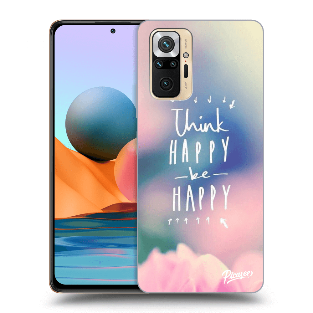 Picasee crna silikonska maskica za Xiaomi Redmi Note 10 Pro - Think happy be happy