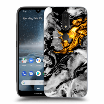 Picasee silikonska prozirna maskica za Nokia 4.2 - Black Gold 2