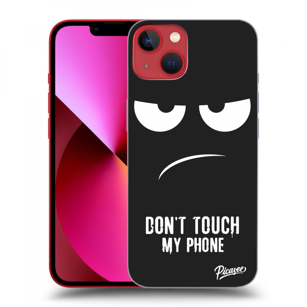 Picasee crna silikonska maskica za Apple iPhone 13 - Don't Touch My Phone