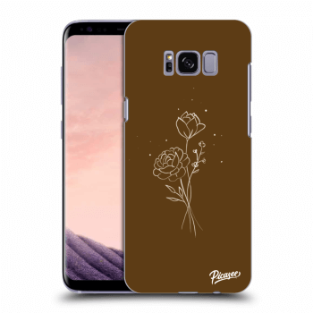 Picasee silikonska prozirna maskica za Samsung Galaxy S8+ G955F - Brown flowers