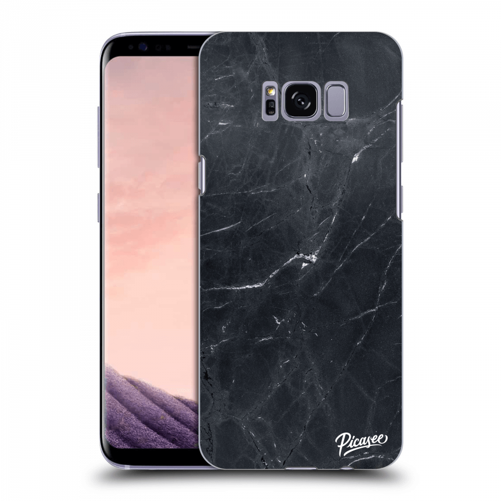 Picasee silikonska prozirna maskica za Samsung Galaxy S8+ G955F - Black marble
