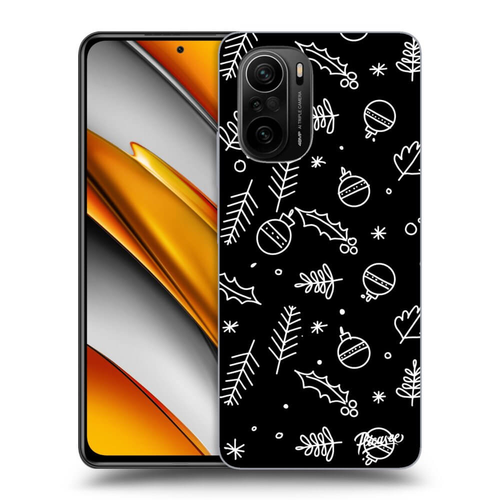 Picasee crna silikonska maskica za Xiaomi Poco F3 - Mistletoe