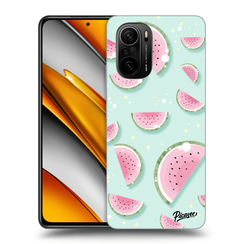 Picasee crna silikonska maskica za Xiaomi Poco F3 - Watermelon 2