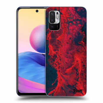 Picasee crna silikonska maskica za Xiaomi Redmi Note 10 5G - Organic red