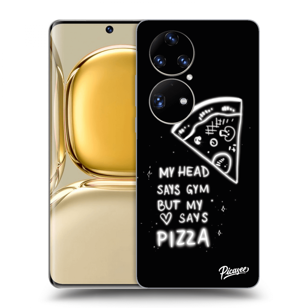 Picasee silikonska prozirna maskica za Huawei P50 - Pizza