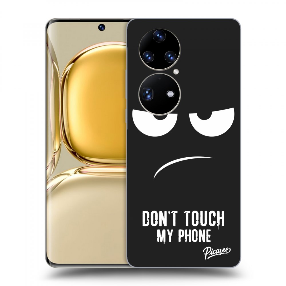 Picasee crna silikonska maskica za Huawei P50 - Don't Touch My Phone