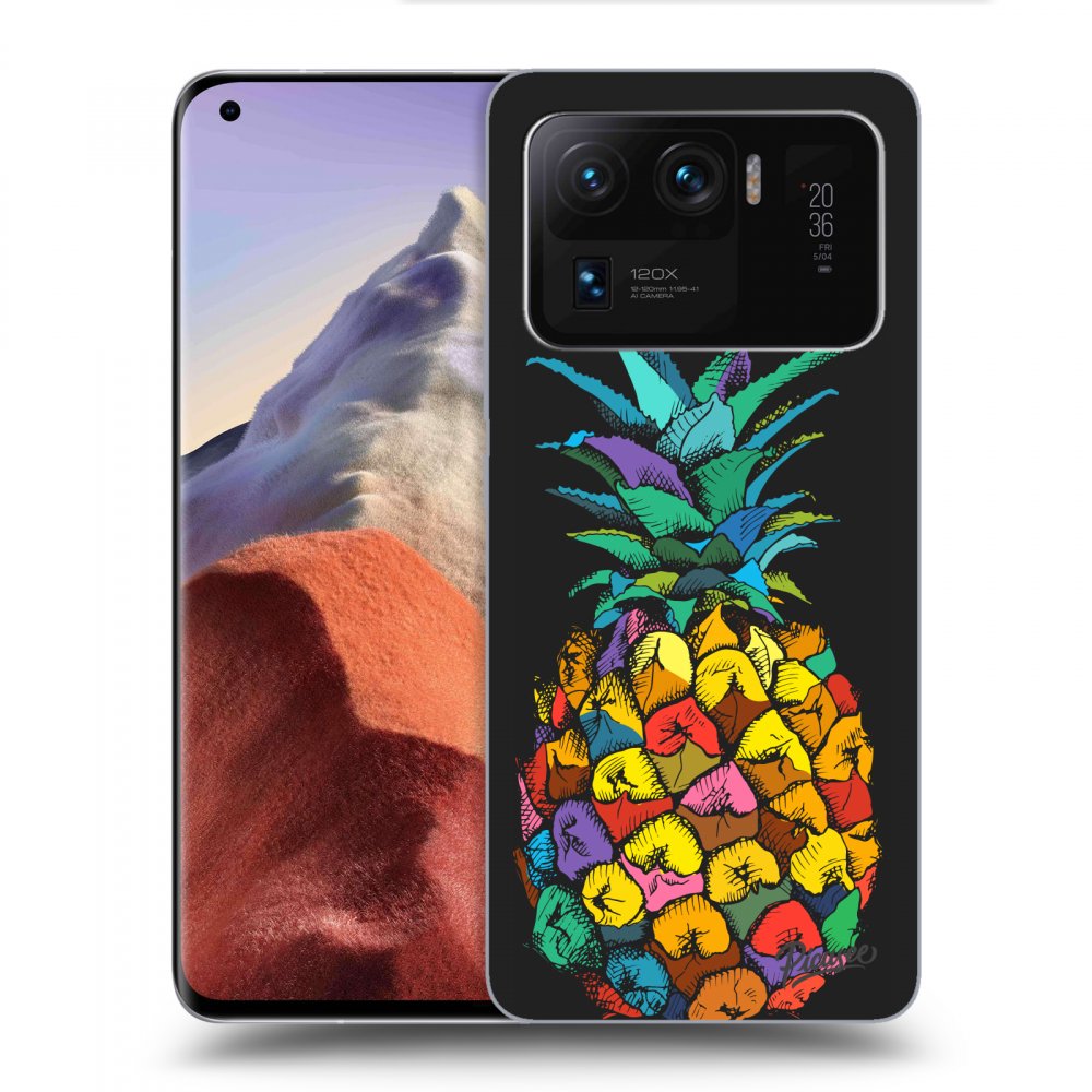 Picasee crna silikonska maskica za Xiaomi Mi 11 Ultra - Pineapple