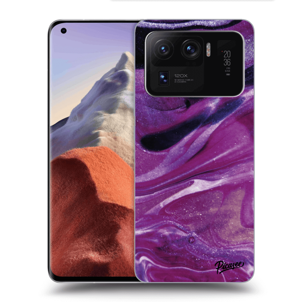 Picasee silikonska prozirna maskica za Xiaomi Mi 11 Ultra - Purple glitter