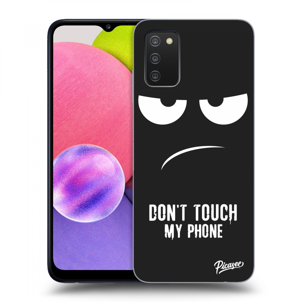 Crna Silikonska Maskica Za Samsung Galaxy A02s A025G - Don't Touch My Phone