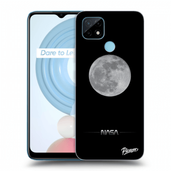 Picasee crna silikonska maskica za Realme C21 - Moon Minimal