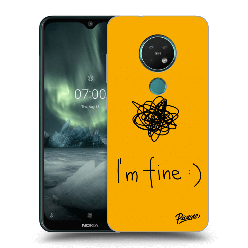Picasee crna silikonska maskica za Nokia 7.2 - I am fine