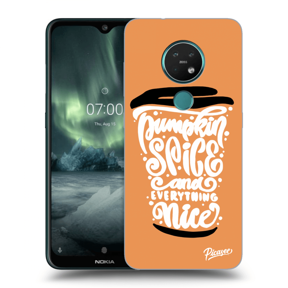 Picasee crna silikonska maskica za Nokia 7.2 - Pumpkin coffee