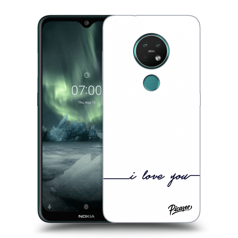 Picasee crna silikonska maskica za Nokia 7.2 - I love you