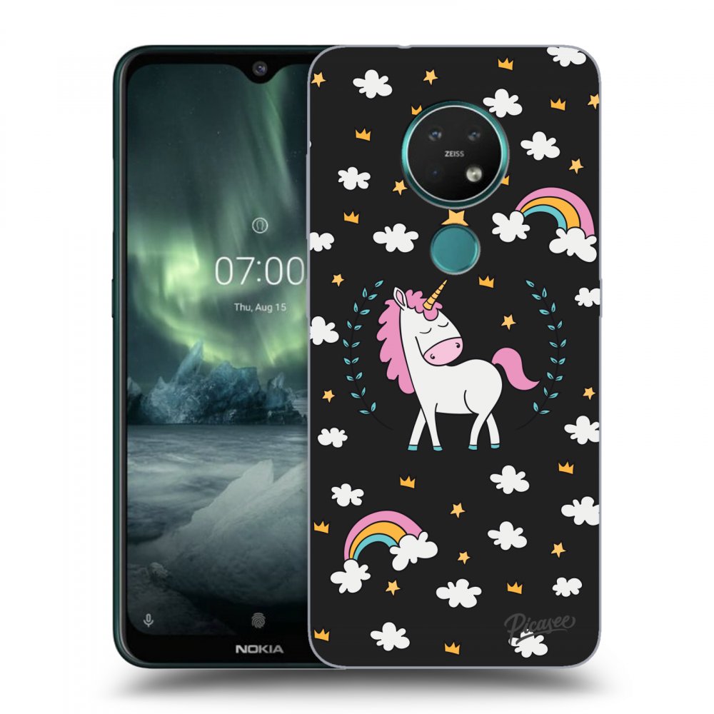 Picasee crna silikonska maskica za Nokia 7.2 - Unicorn star heaven