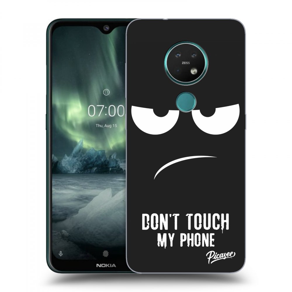 Picasee crna silikonska maskica za Nokia 7.2 - Don't Touch My Phone