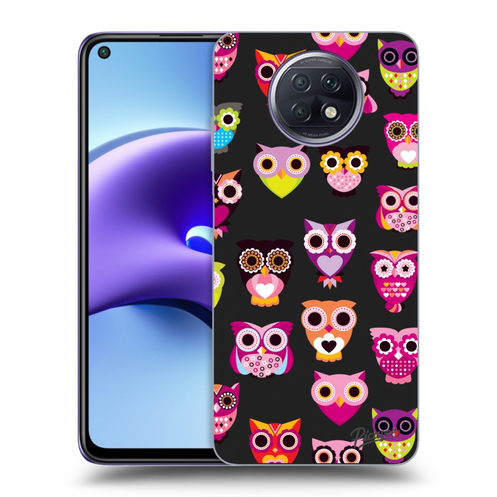 Picasee crna silikonska maskica za Xiaomi Redmi Note 9T - Owls