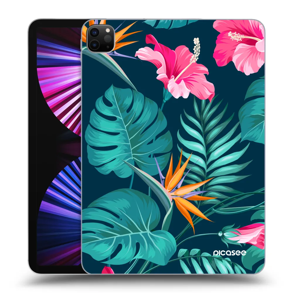 Picasee crna silikonska maskica za Apple iPad Pro 11" 2021 (3.gen) - Pink Monstera
