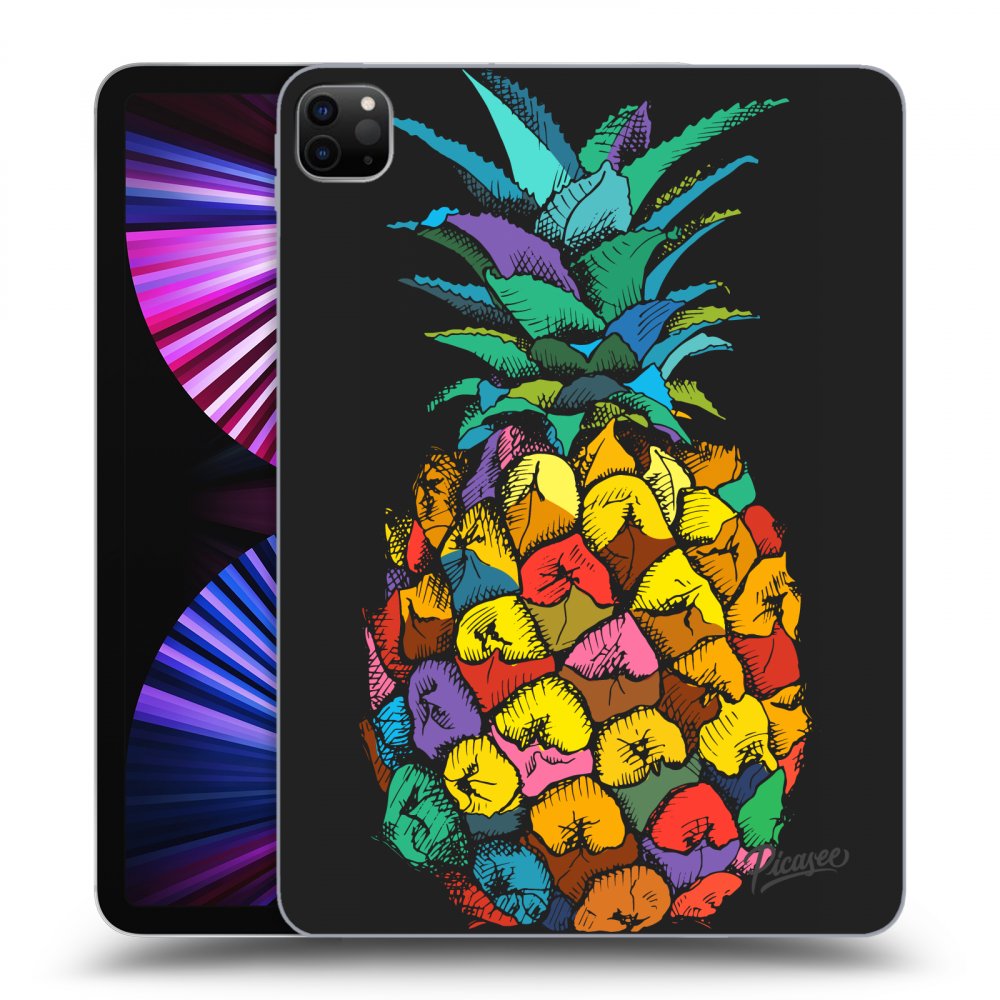 Picasee crna silikonska maskica za Apple iPad Pro 11" 2021 (3.gen) - Pineapple