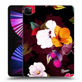 Picasee crna silikonska maskica za Apple iPad Pro 11" 2021 (3.gen) - Flowers and Berries