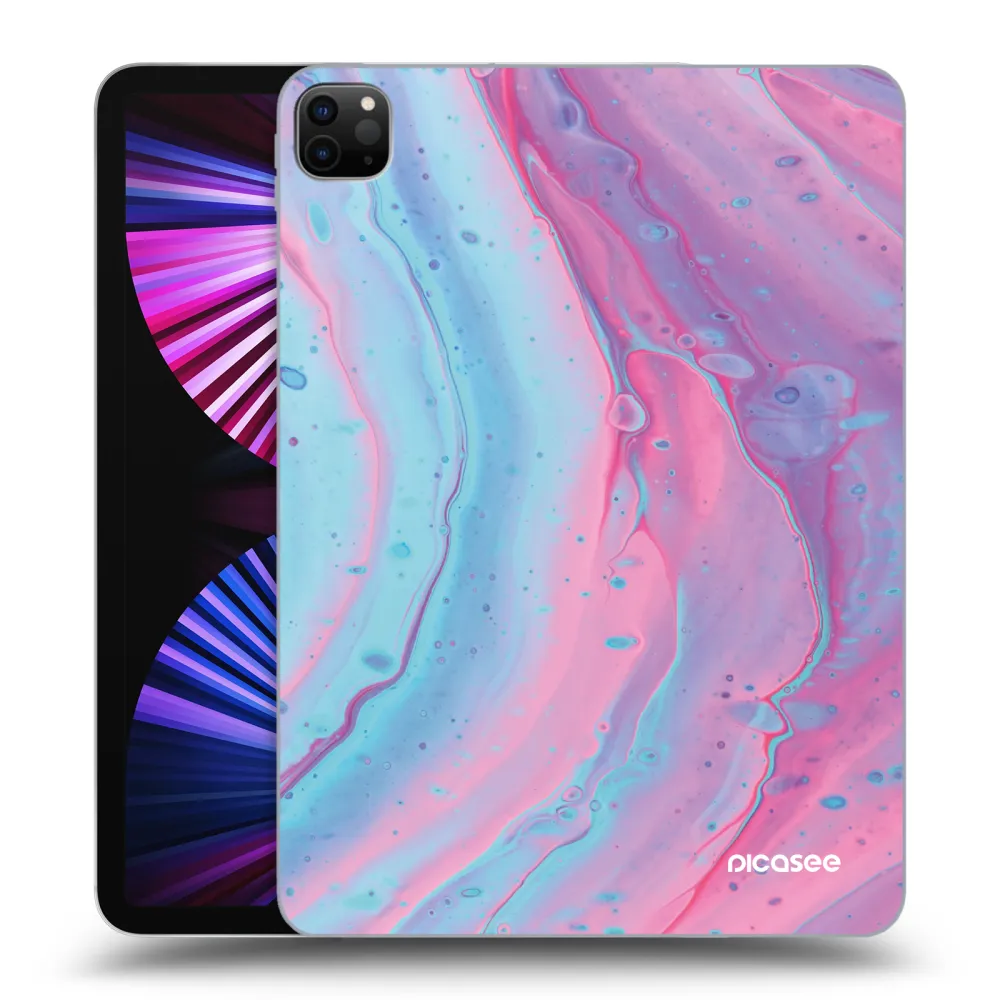 Picasee crna silikonska maskica za Apple iPad Pro 11" 2021 (3.gen) - Pink liquid