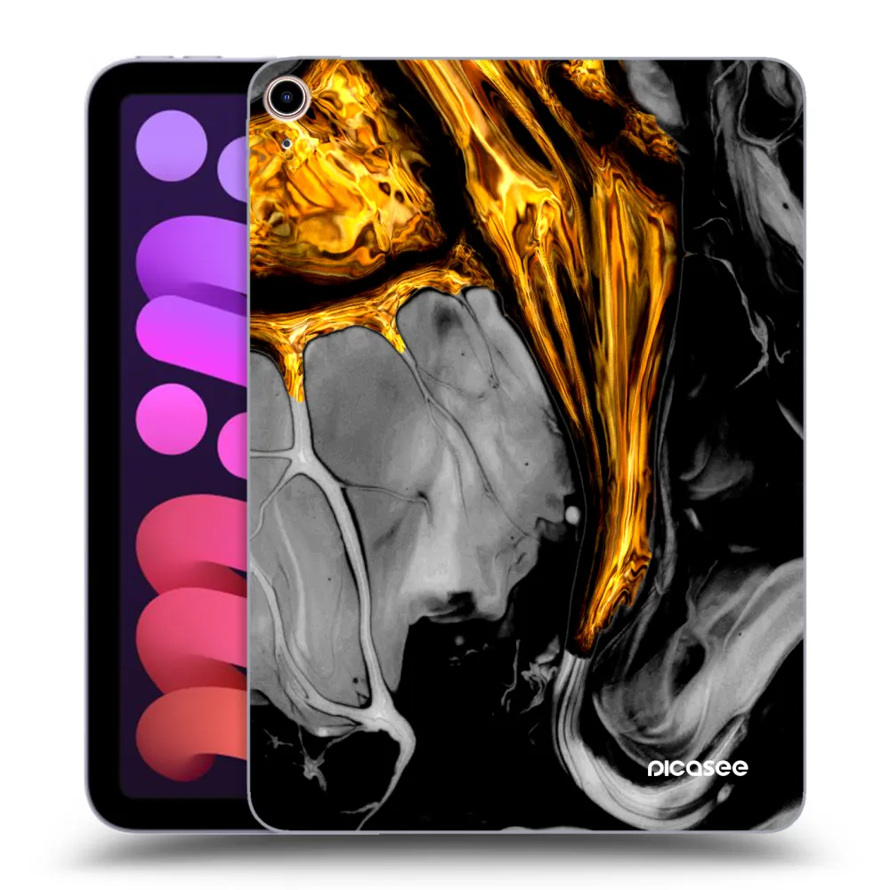 Picasee silikonska prozirna maskica za Apple iPad mini 2021 (6. gen) - Black Gold