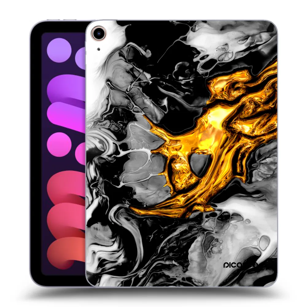 Picasee silikonska prozirna maskica za Apple iPad mini 2021 (6. gen) - Black Gold 2