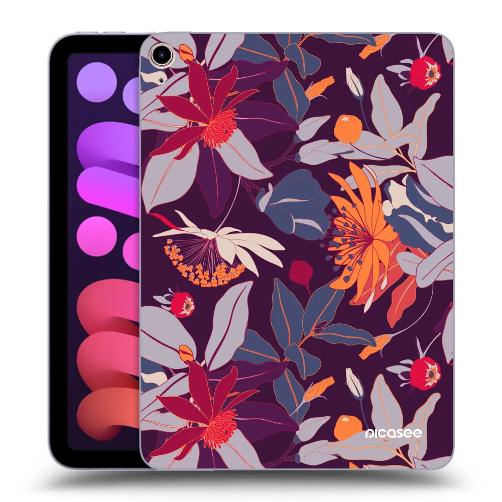 Picasee silikonska prozirna maskica za Apple iPad mini 2021 (6. gen) - Purple Leaf