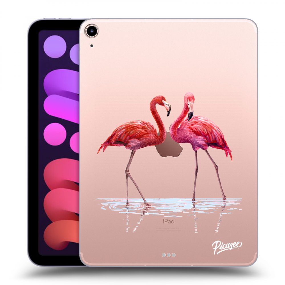 Picasee silikonska prozirna maskica za Apple iPad mini 2021 (6. gen) - Flamingos couple