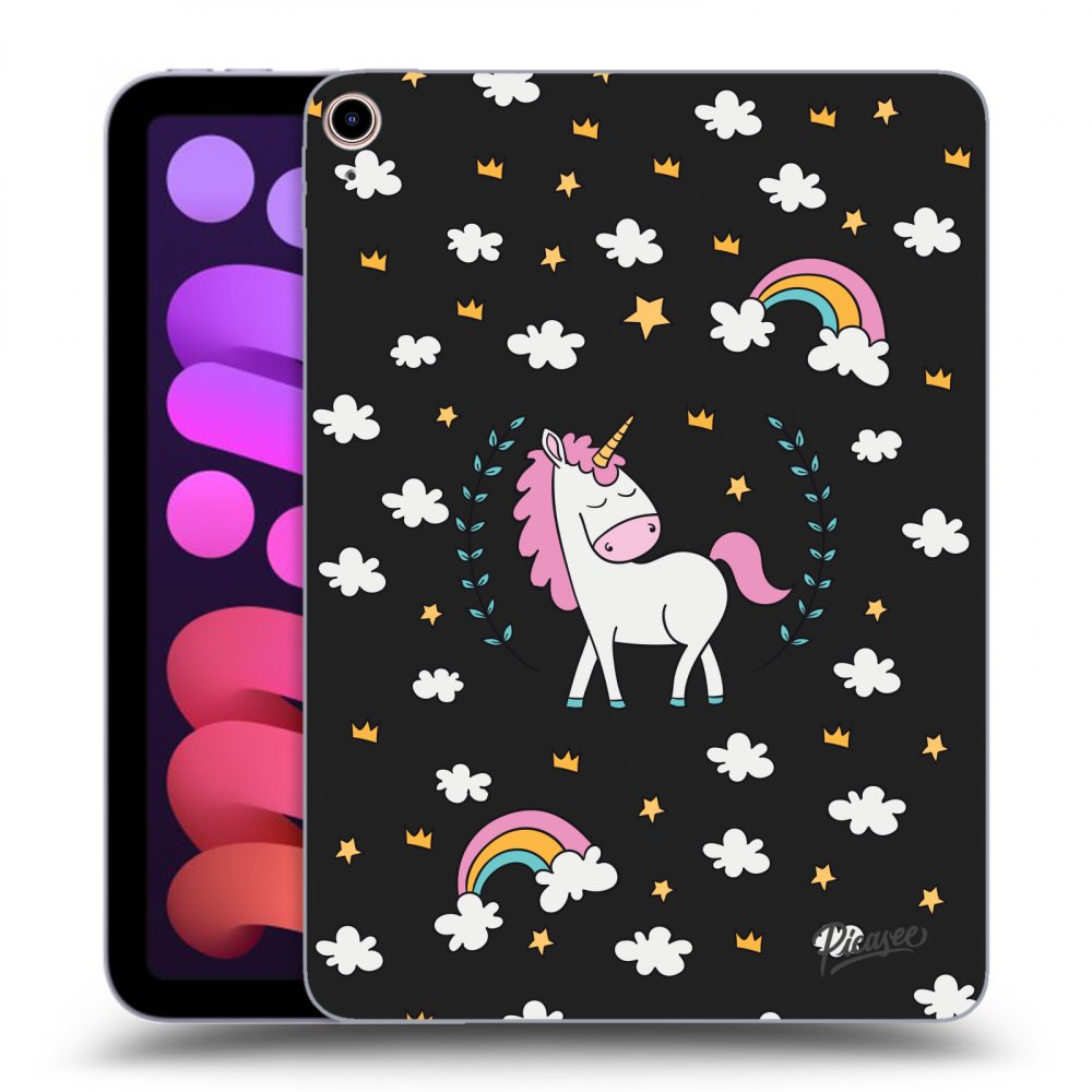 Picasee crna silikonska maskica za Apple iPad mini 2021 (6. gen) - Unicorn star heaven